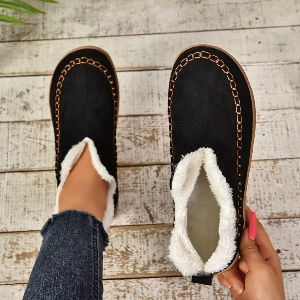 Round Toe Sherpa-Lined Slip-Ons