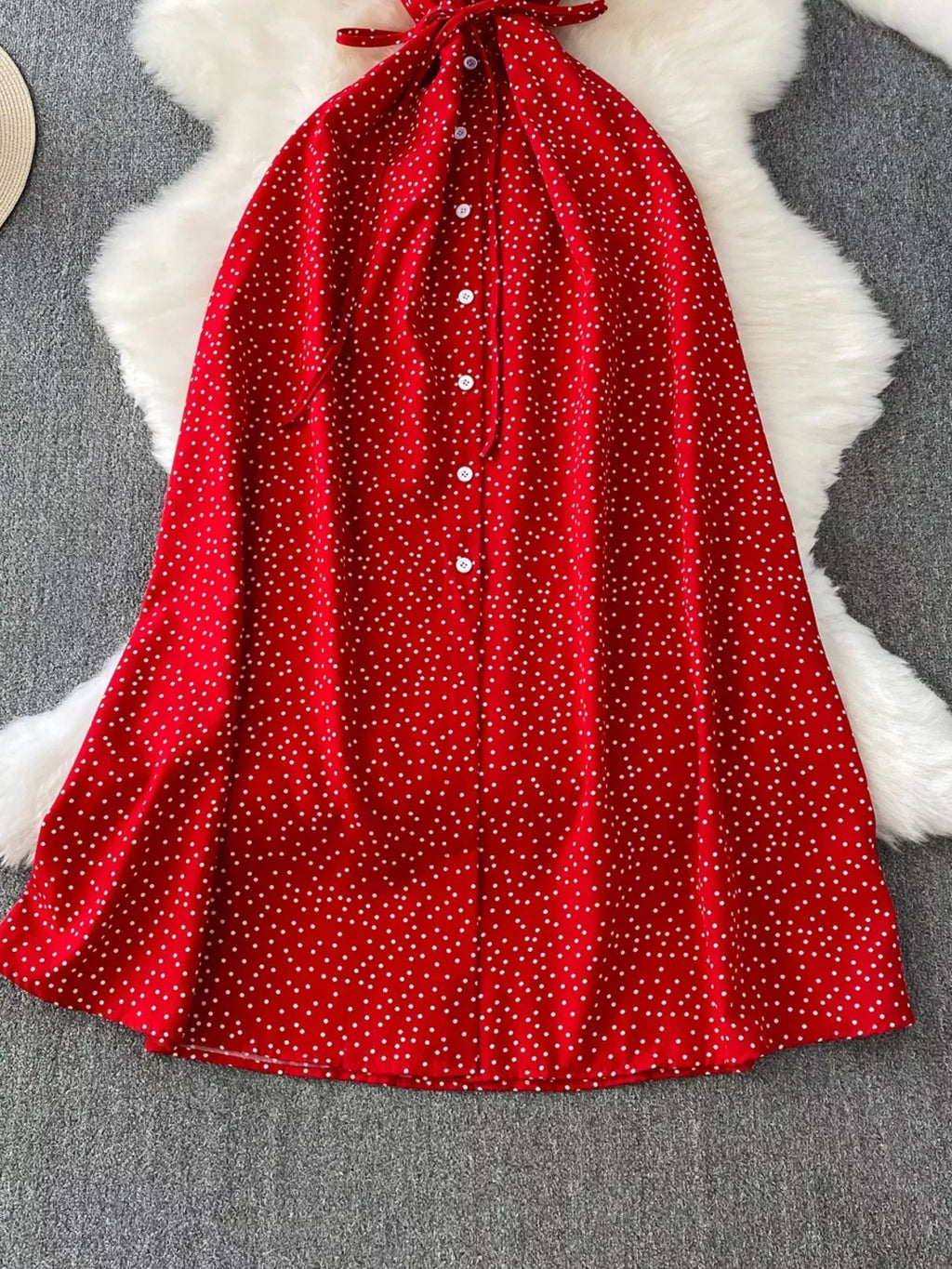 Polka Dot Button-Down Dress