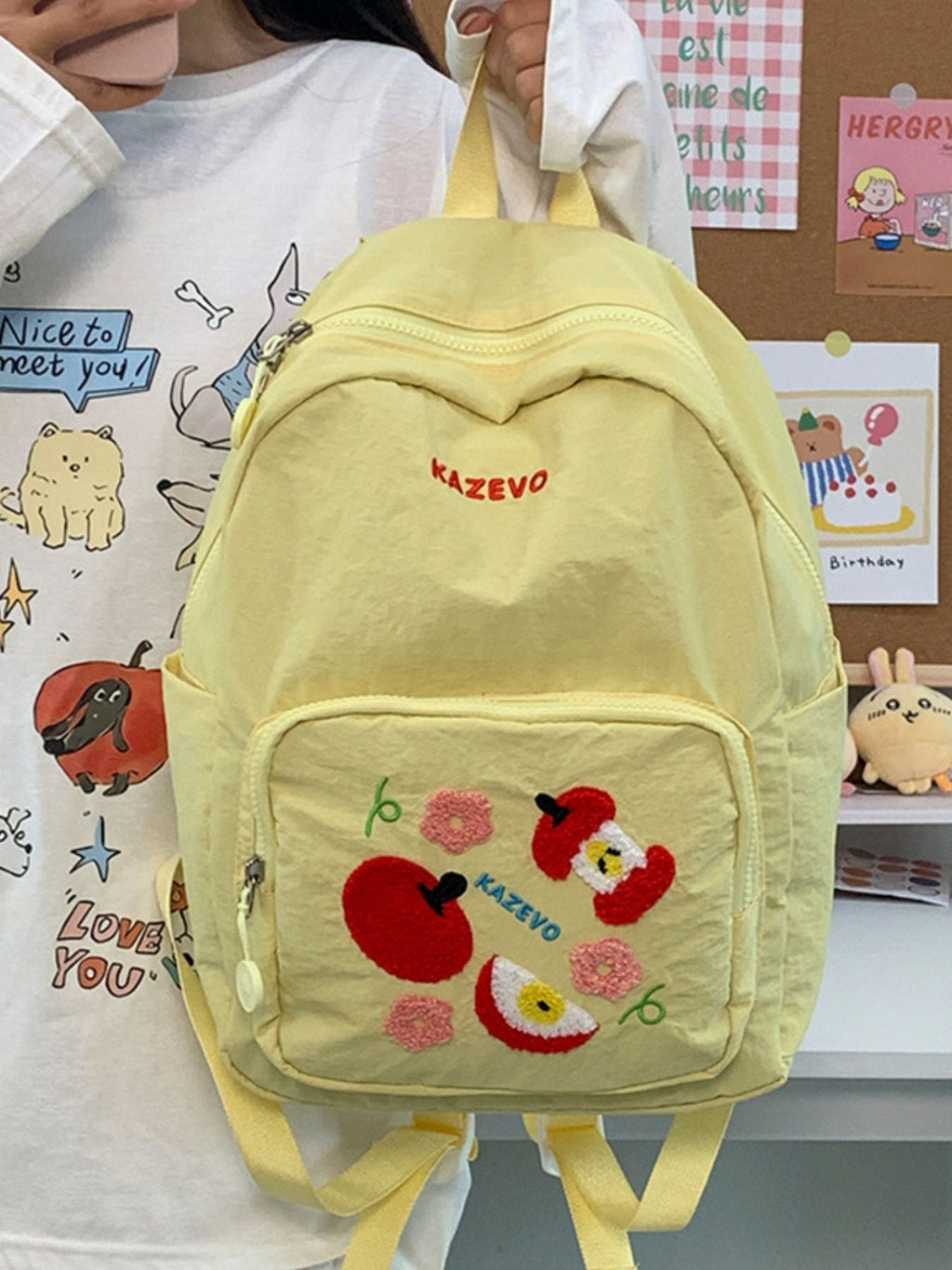 Embroidered Lightweight Backpack Bag