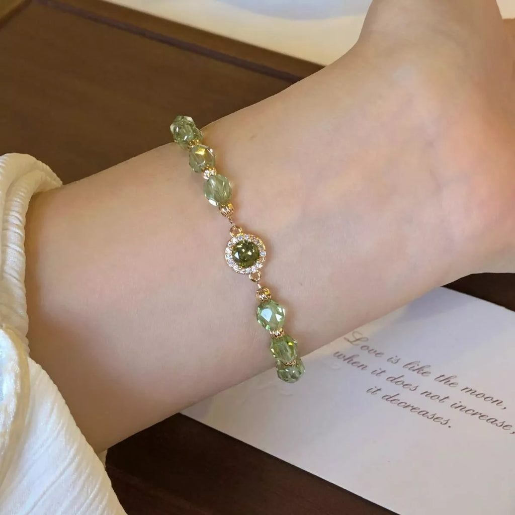 18K Gold-Plated Zircon Bead Bracelet