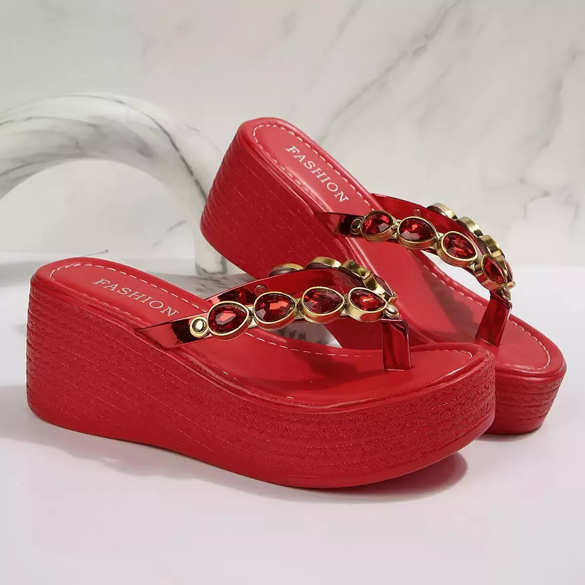 Toe Post Wedge Sandals