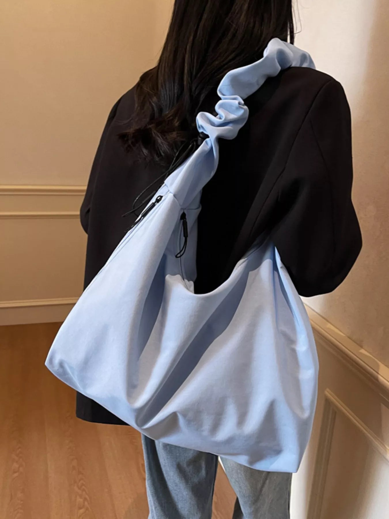 Ruched Handle Lightweight Shoulder Bag