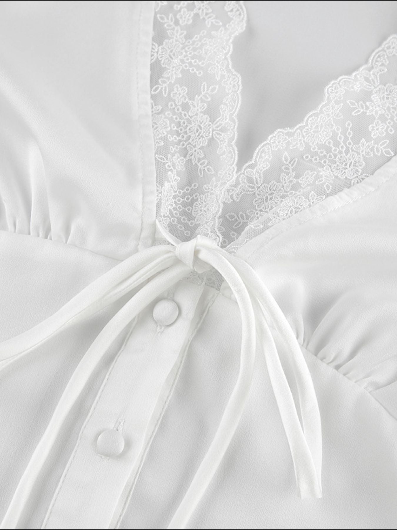 Lace Trimmed Top and Skirt Two-Piece Set
