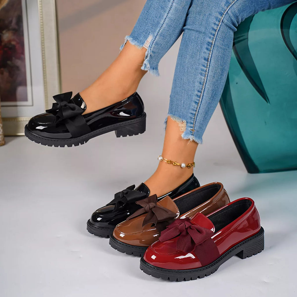 Bow Round Toe Loafers