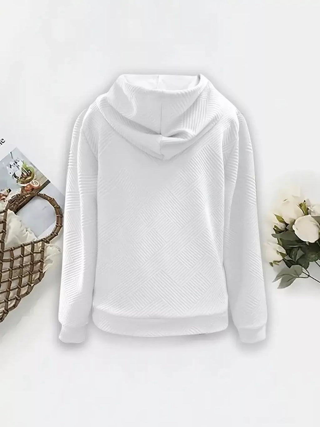 Textured Zip-Up Hooded Jacket