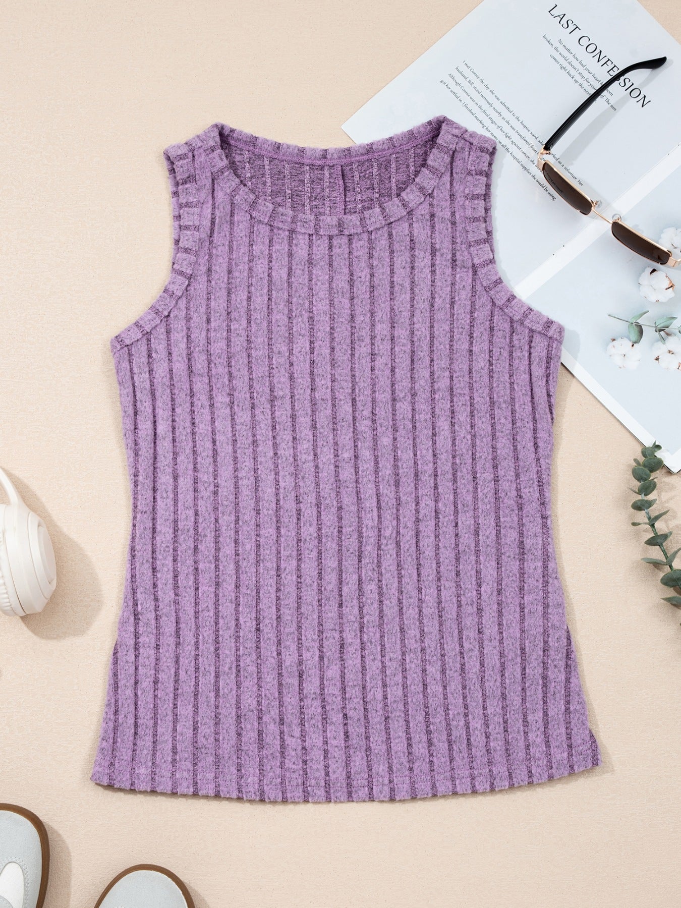 Slim Ribbed Mineral Wash Tank Top