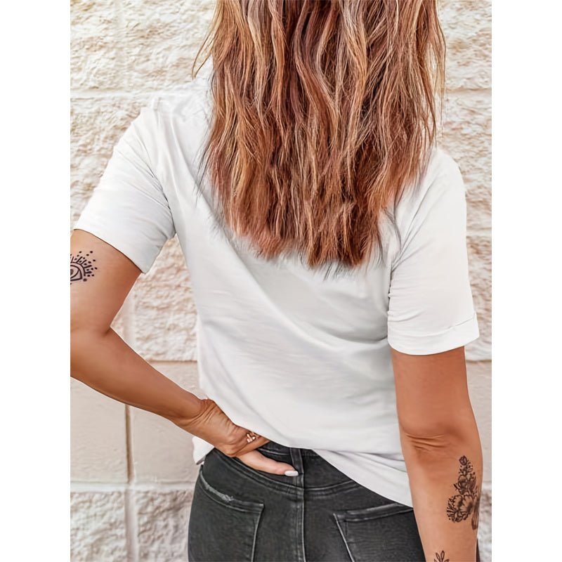 Short Sleeve T-Shirt Dragonfly Pattern Casual Round Neck Tee