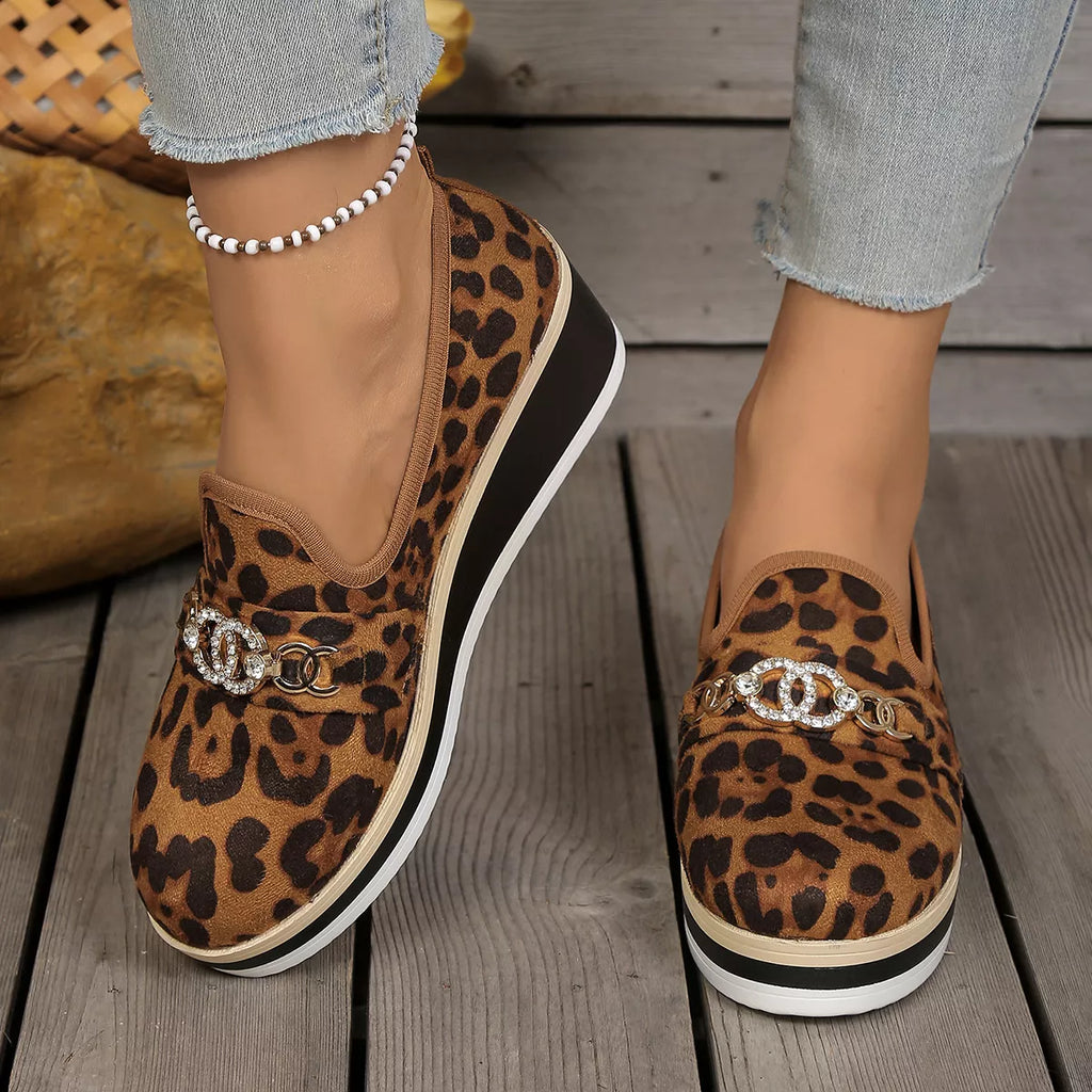 Leopard Print Platform Loafers