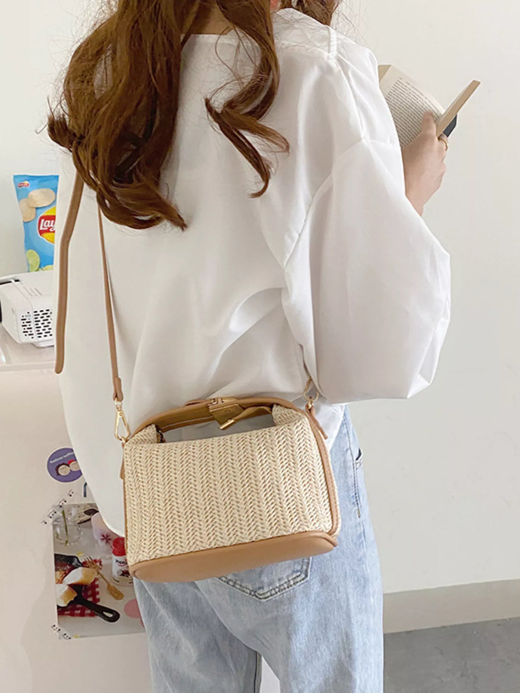 Woven Straw Crossbody Bag