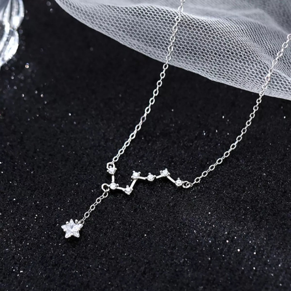 925 Sterling Silver Zircon Star Necklace
