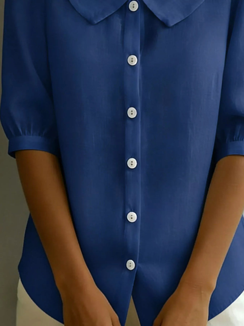 Peter Pan Collar Puff Sleeve Shirt