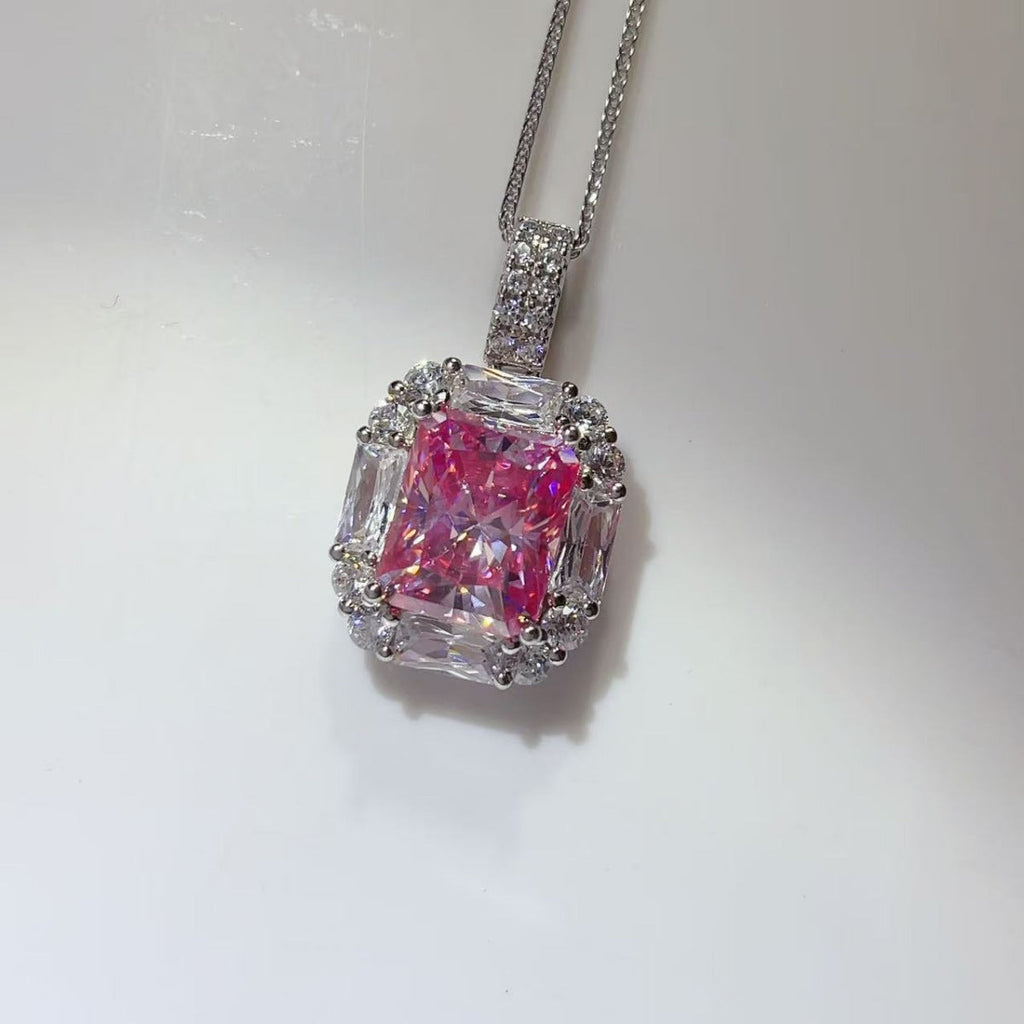 5 Carat Moissanite 925 Sterling Silver Pendant Necklace