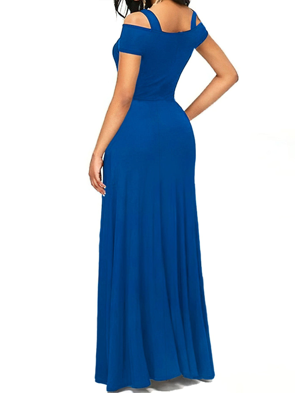 Elegant Off-Shoulder Slit Maxi Dress