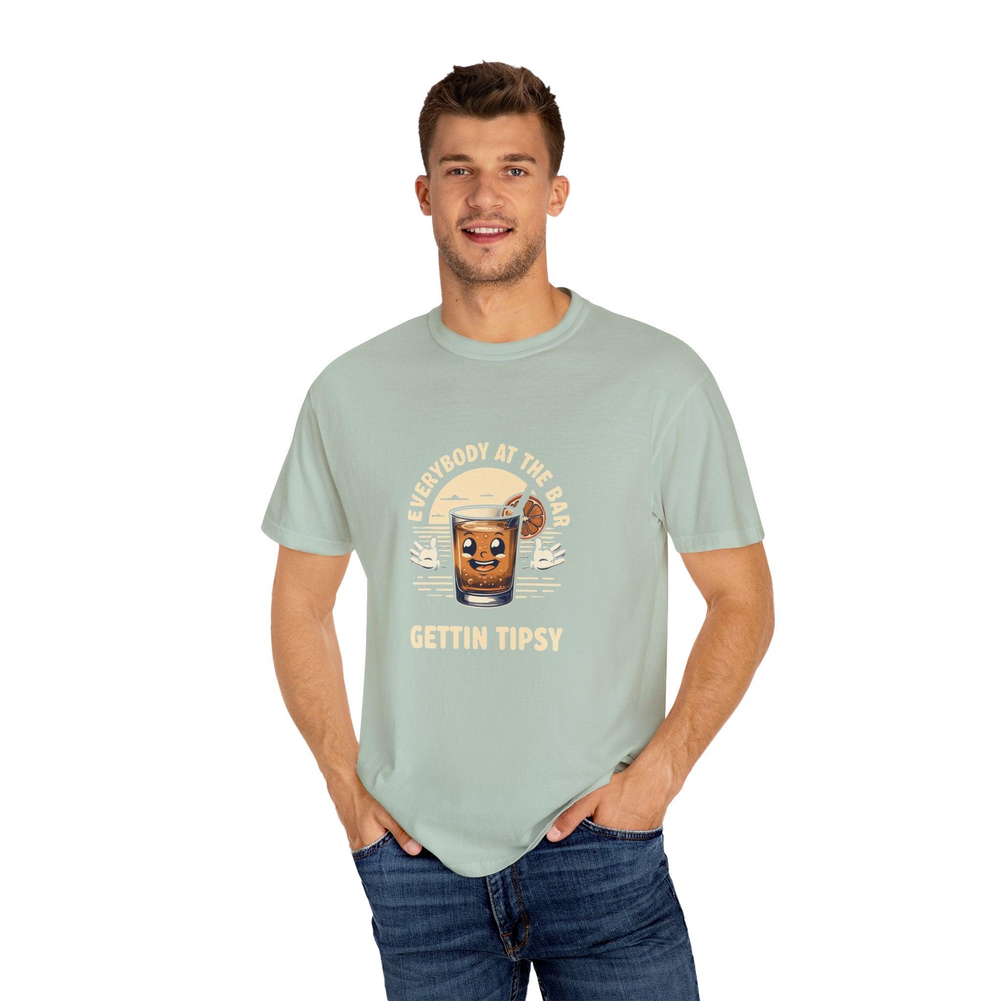 Everybody at the Bar Gettin Tipsy Unisex Garment-Dyed T-Shirt