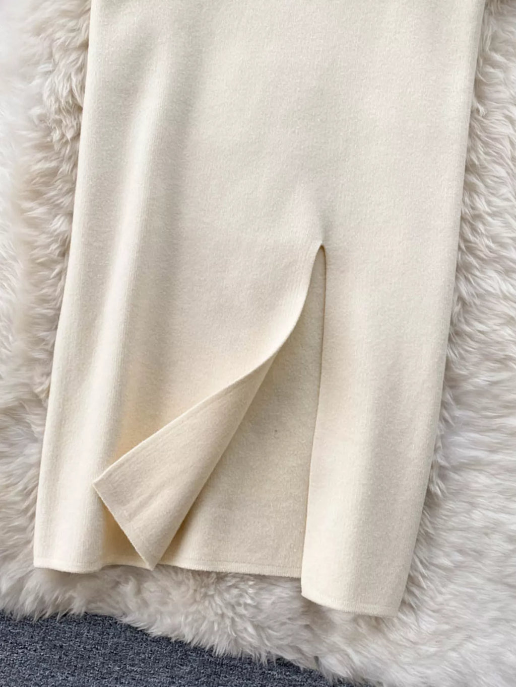 Slit Knit Midi Skirt