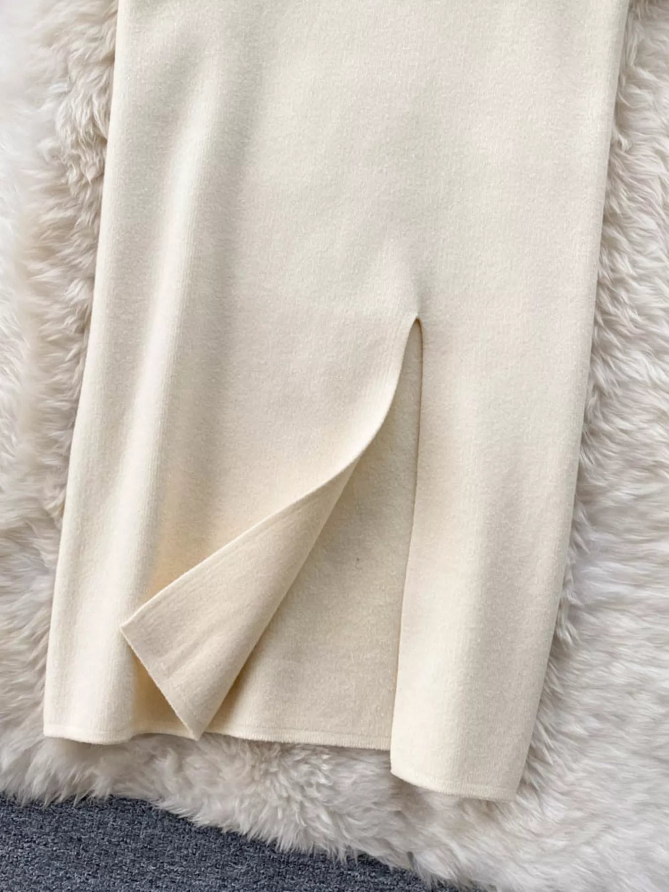 Slit Knit Midi Skirt