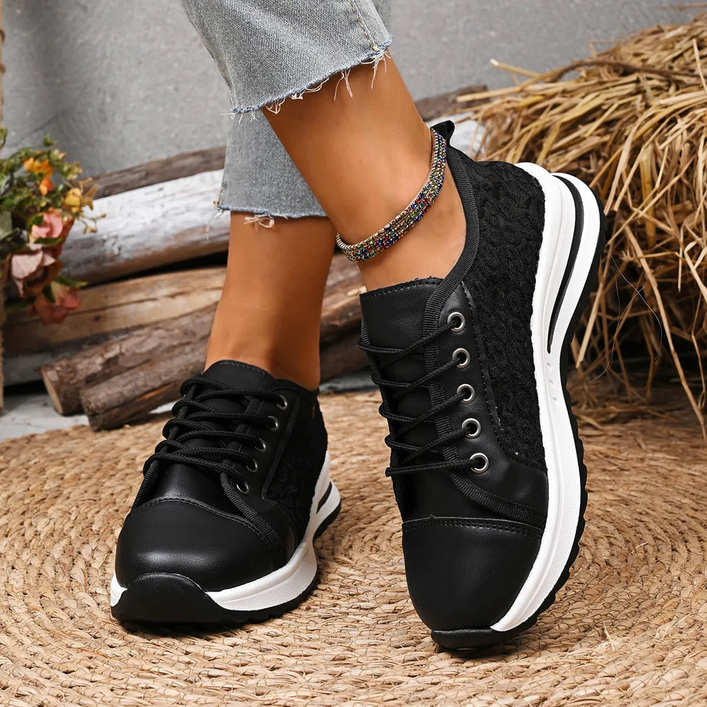 Lace-Up Platform Sneakers