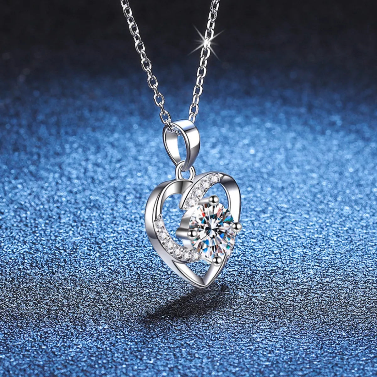 925 Sterling Silver Zircon Heart Necklace