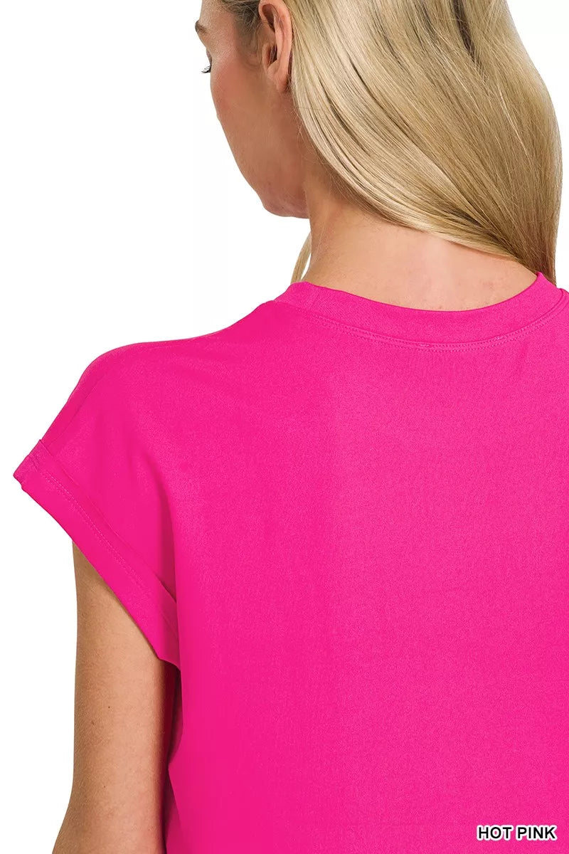 Zenana Brushed Dty Microfiber Top & Biker Shorts