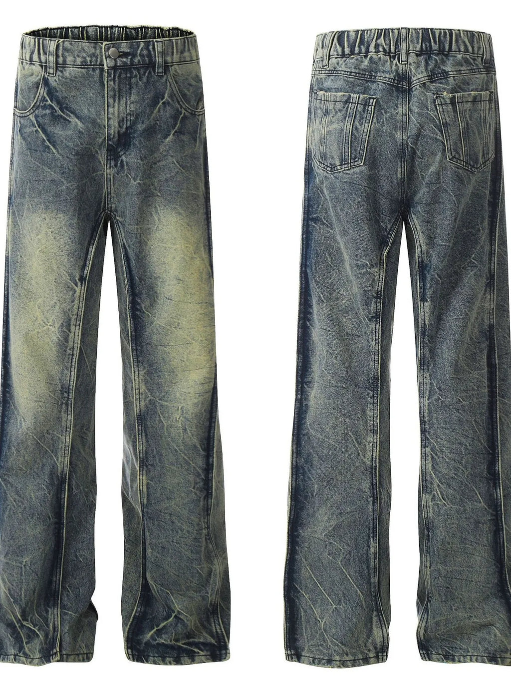 Men's Washed Wide Leg Jeans