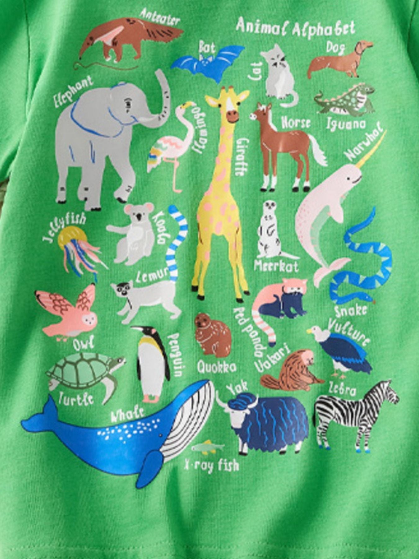 Children's Animal Print Crew Neck Short Sleeve T-Shirt