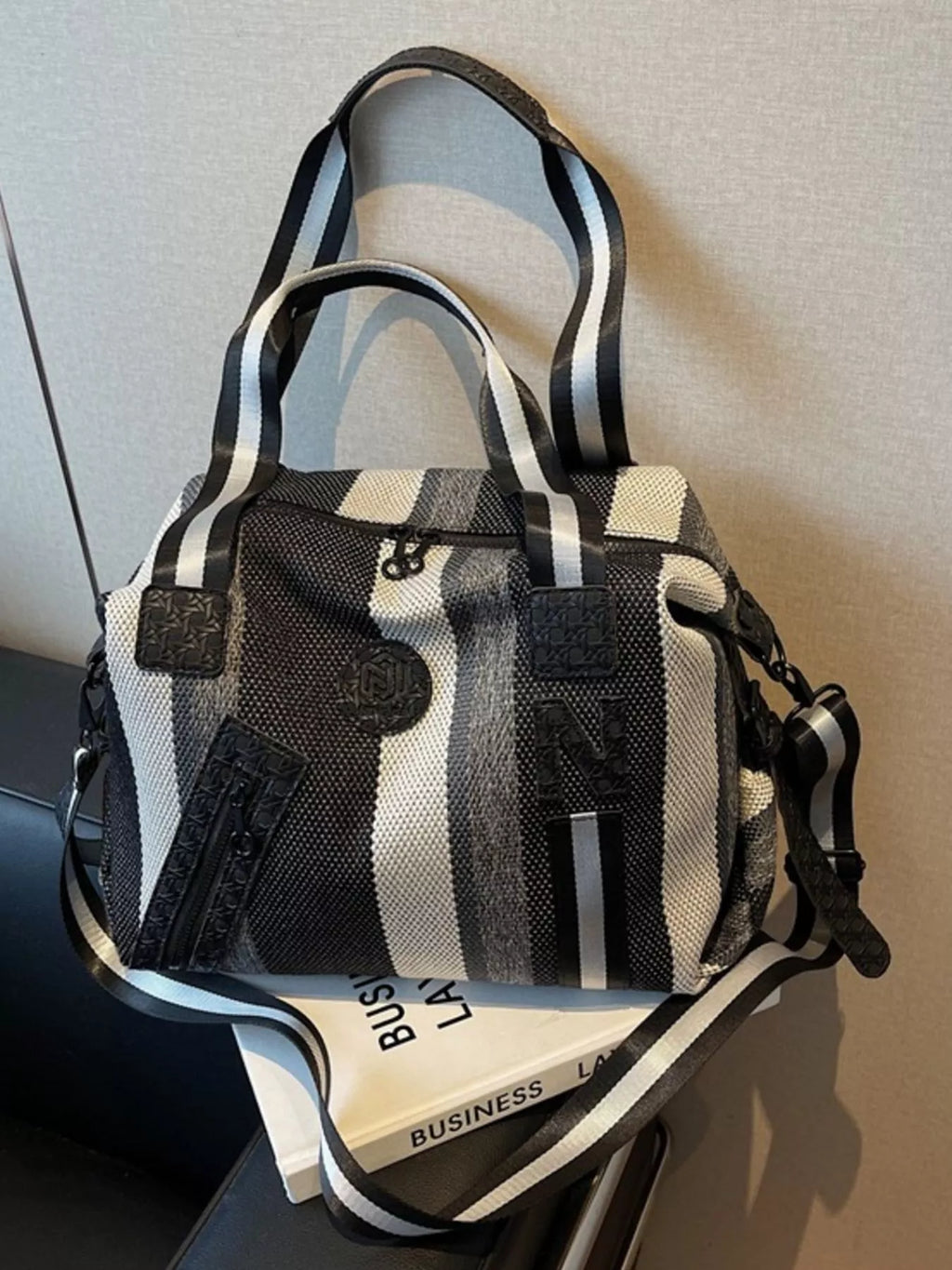 Striped Duffle Bag