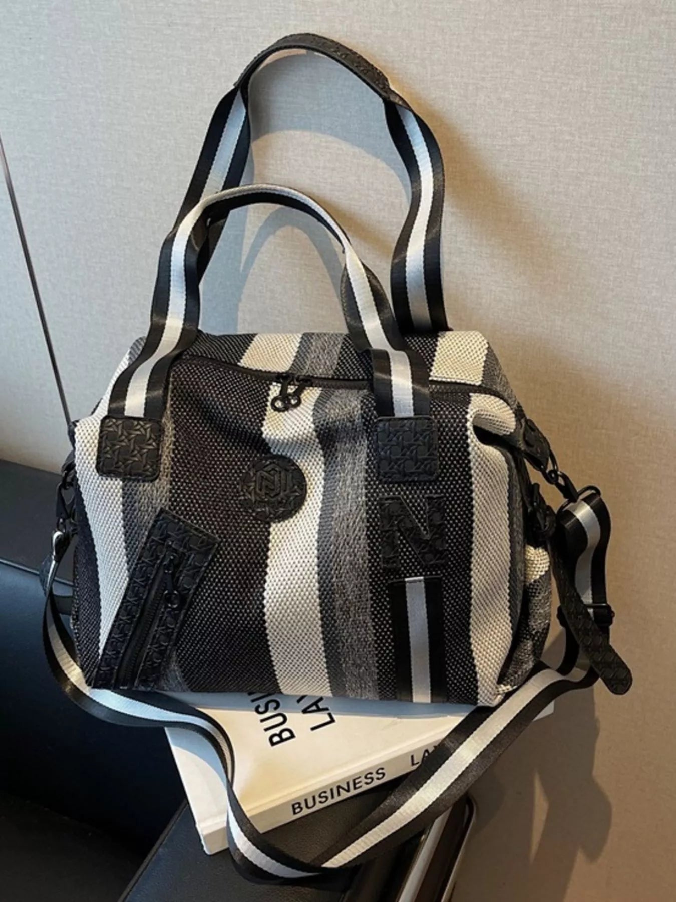 Striped Duffle Bag