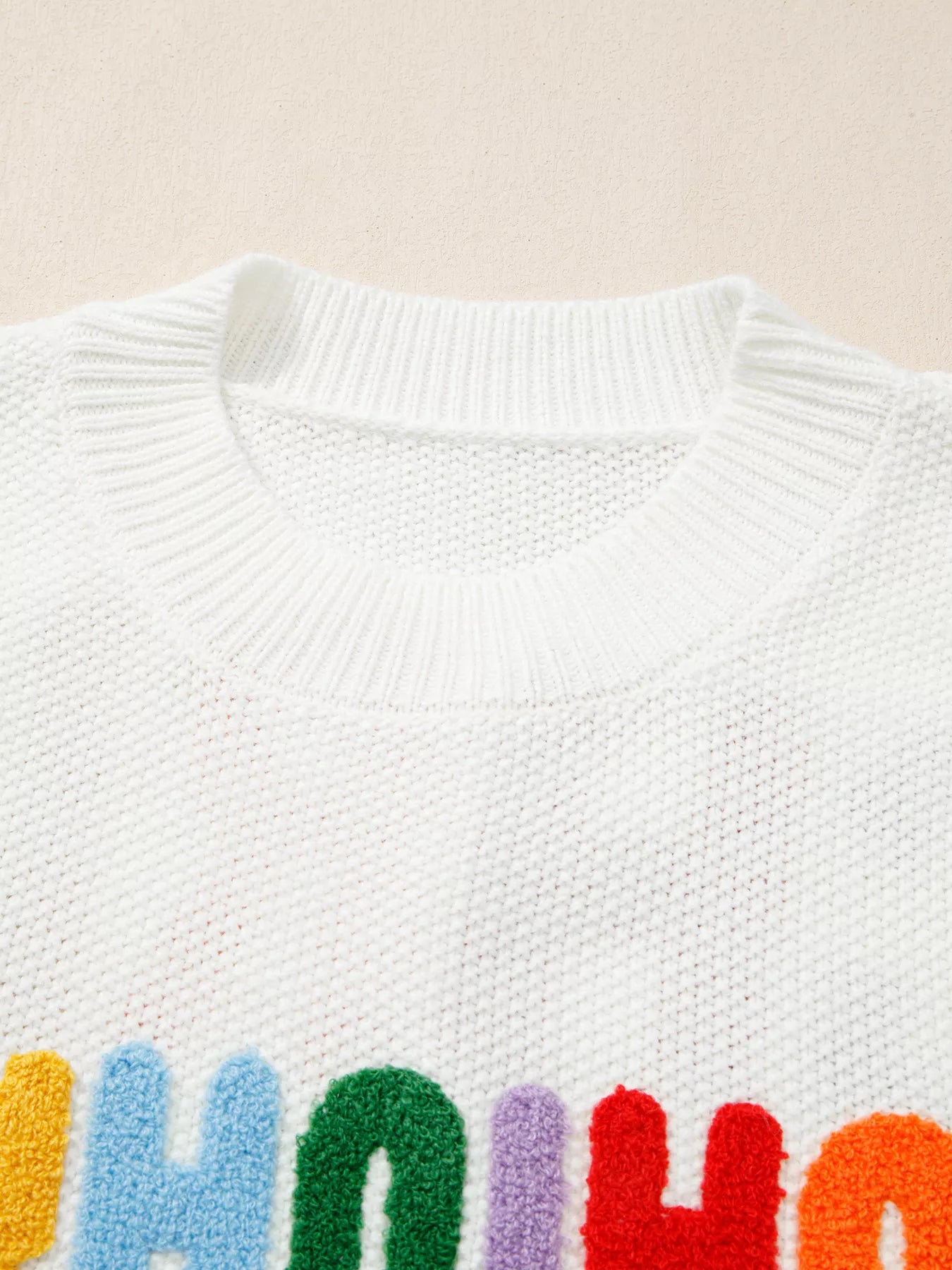 HOHOHO MERRY CHRISTMAS Drop Shoulder Holiday Sweater