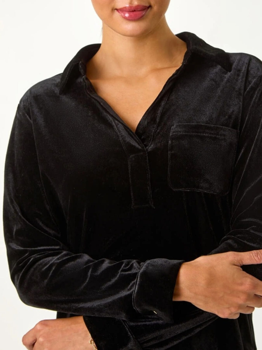 Velvet Long Sleeve Blouse