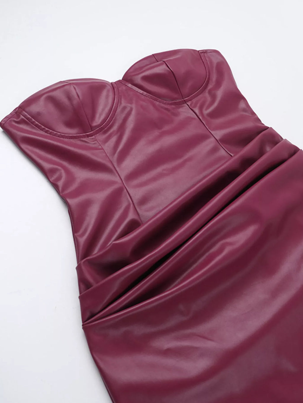 Sleeveless Faux Leather Bodycon Maxi Dress with Back Lace Up