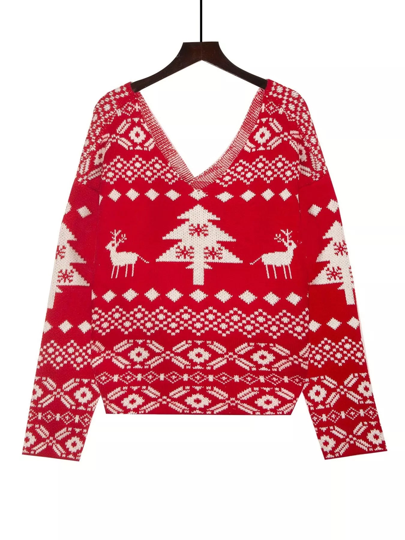 Christmas Tree Reindeer Long Sleeve Sweater
