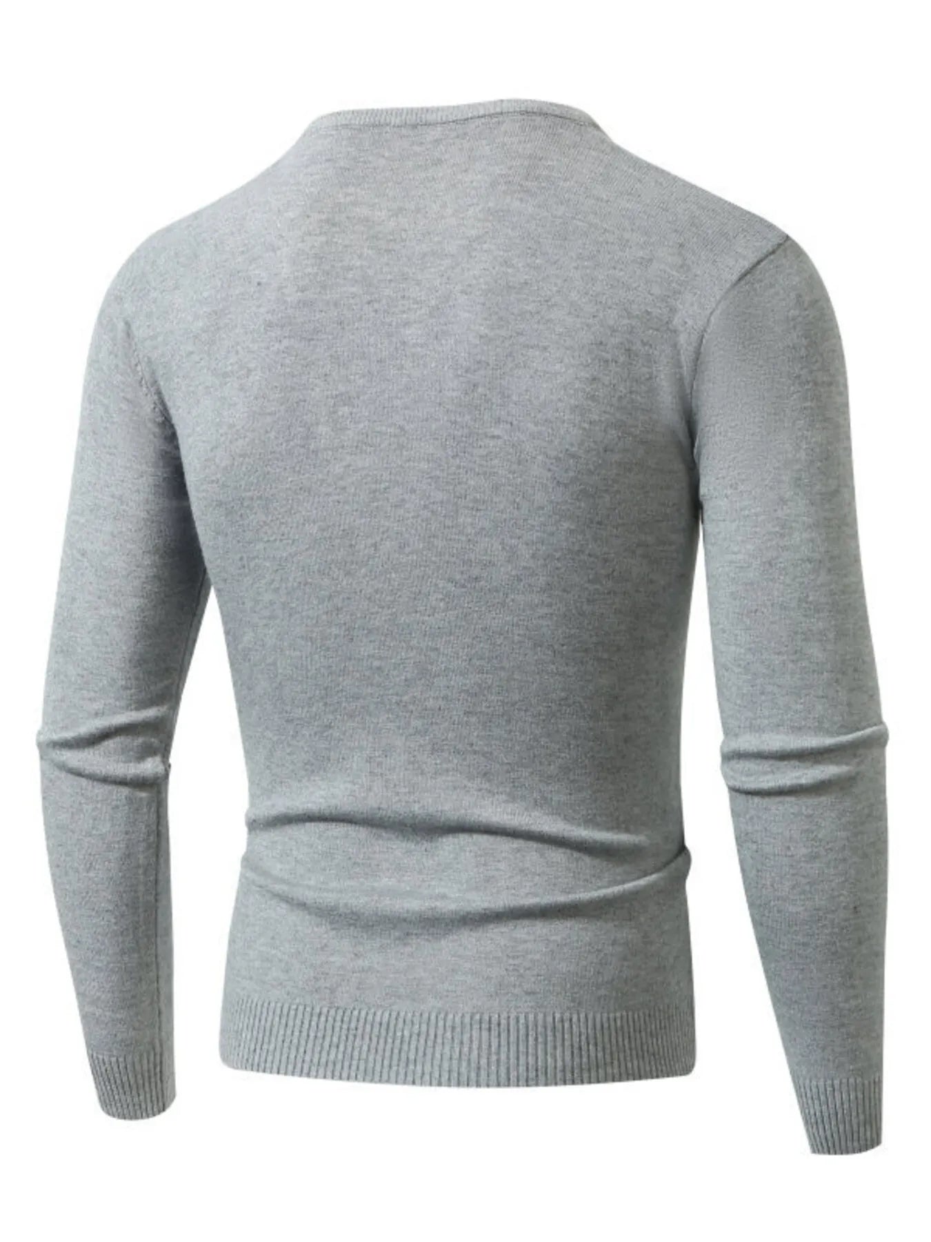 Men's Plus Size Ribbed Hem Long Sleeve Sweater