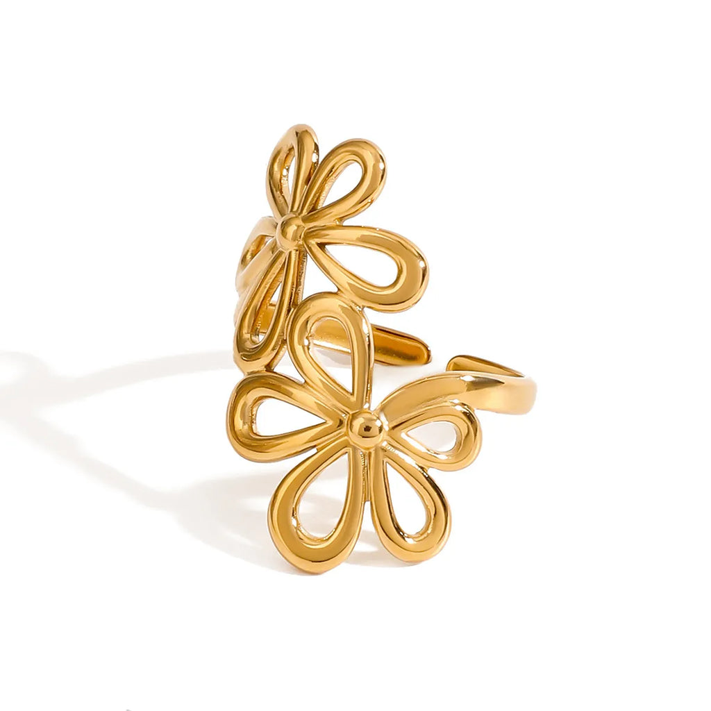 Stainless Steel Flower Ring