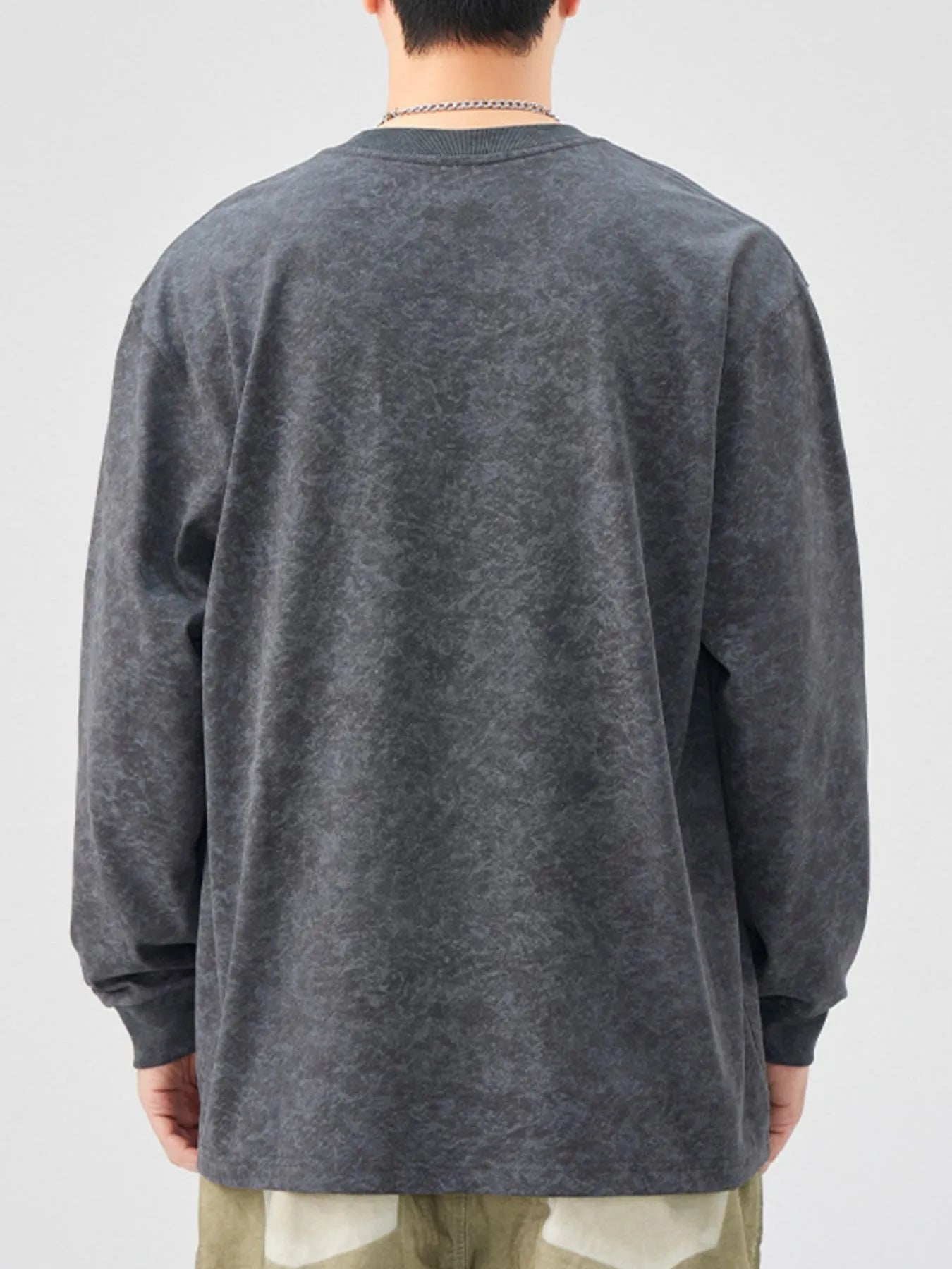 Men's Plus Size Graphic Round Neck Long Sleeve T-Shirt