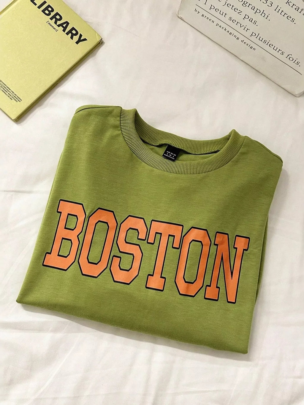Boston Graphic Oversized Crewneck Sweatshirt
