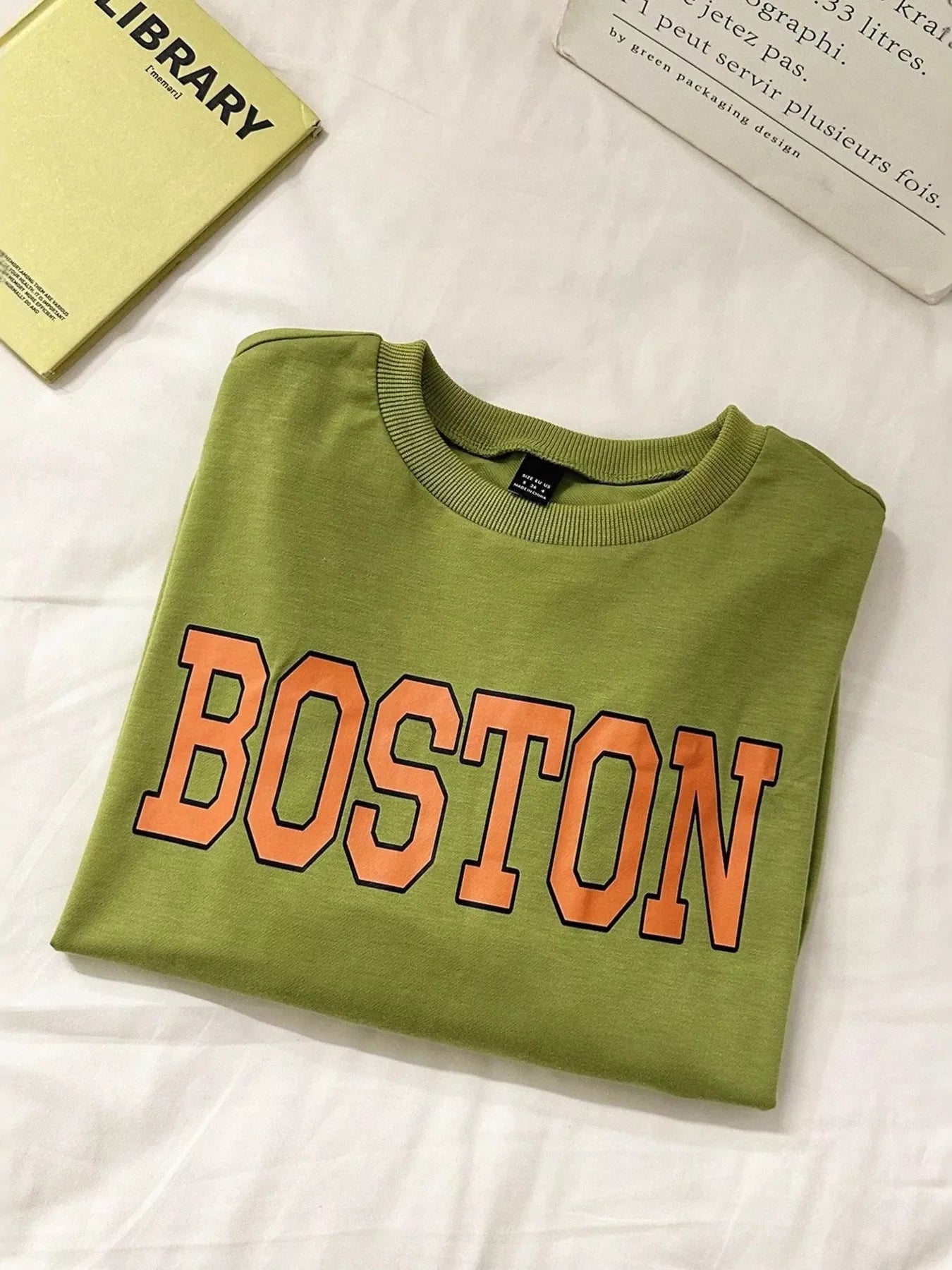Boston Graphic Oversized Crewneck Sweatshirt