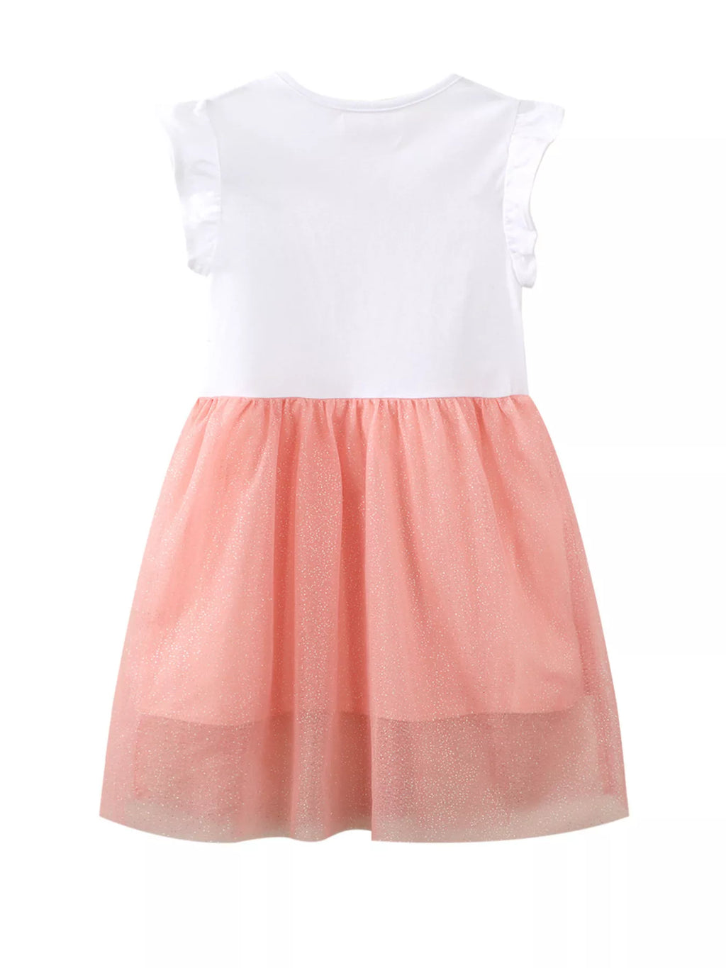 Children's Star Sequin Tulle Ruffled Sleeveless Dress