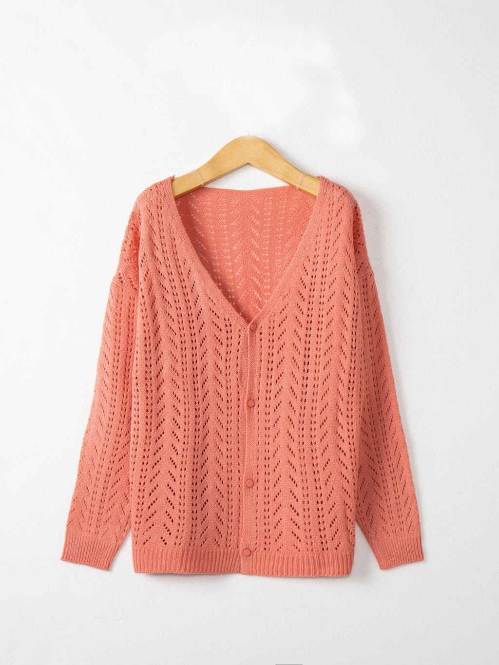 Openwork V-Neck Cardigan