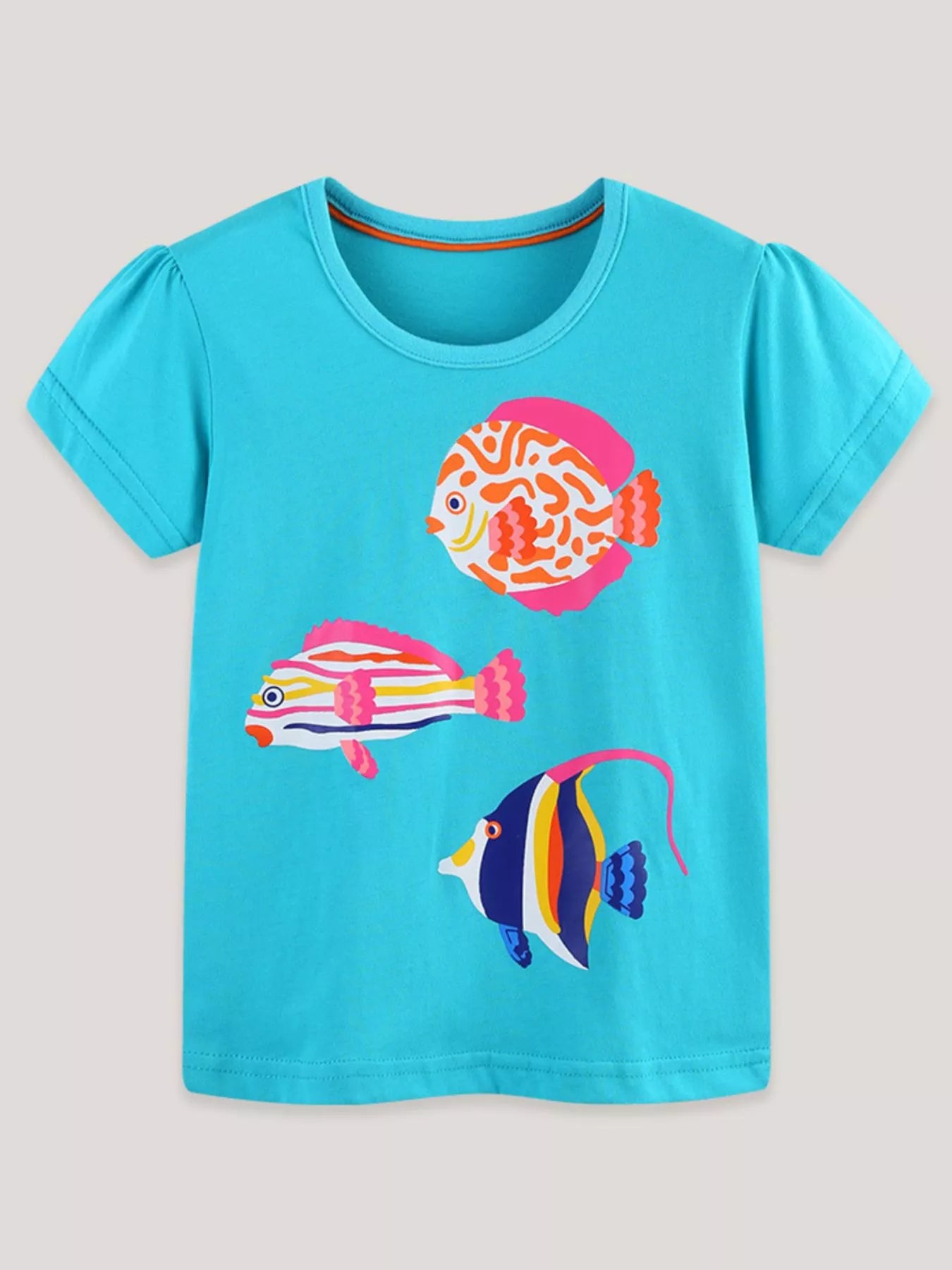 Children's Fish Print Short Sleeve T-Shirt