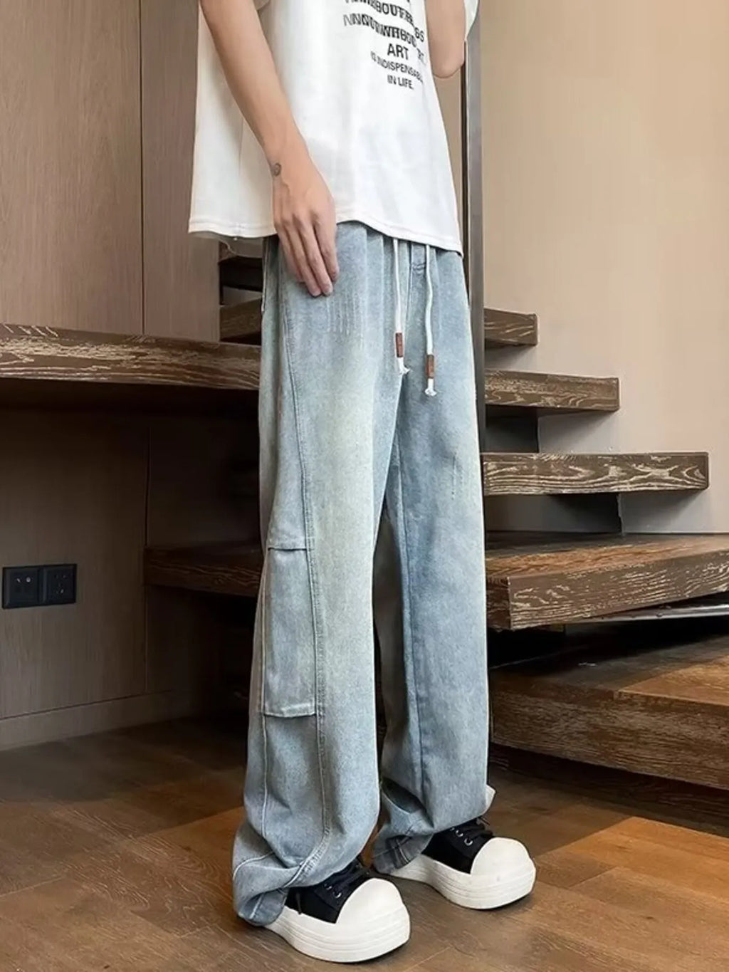 Men's Plus Size Wide Leg Jeans