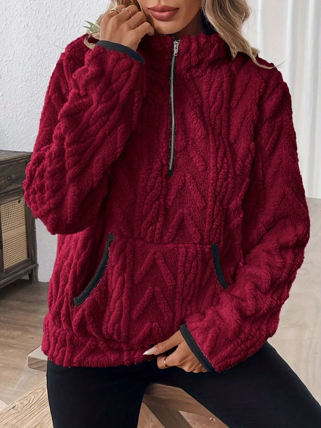 Cozy Sherpa Half Zip Sweatshirt
