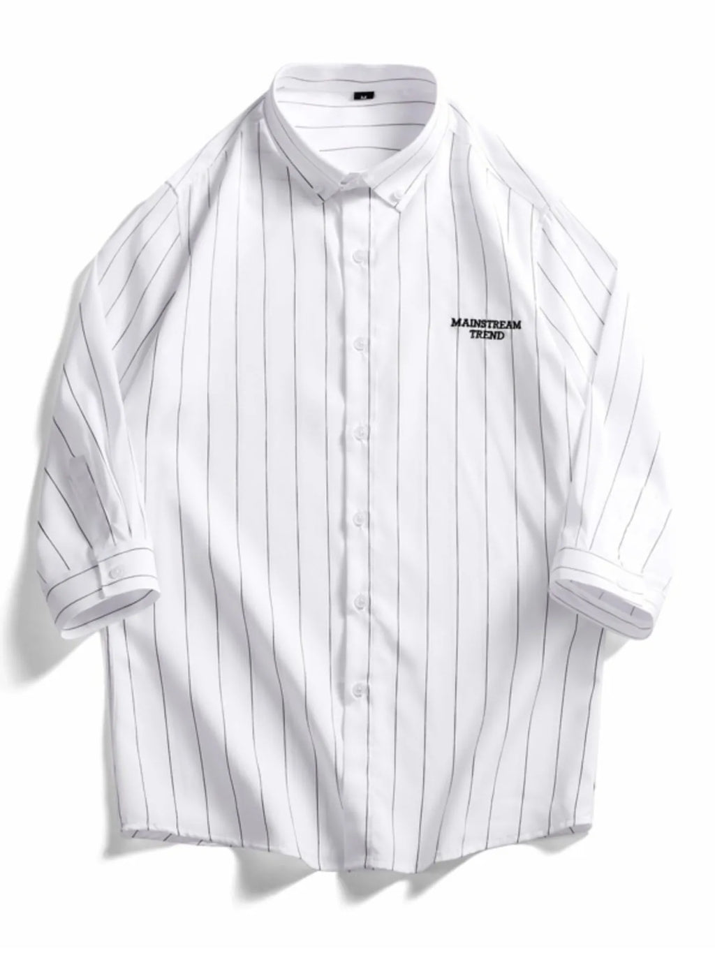 Men's Plus Size Striped Button-Down Casual Shirt