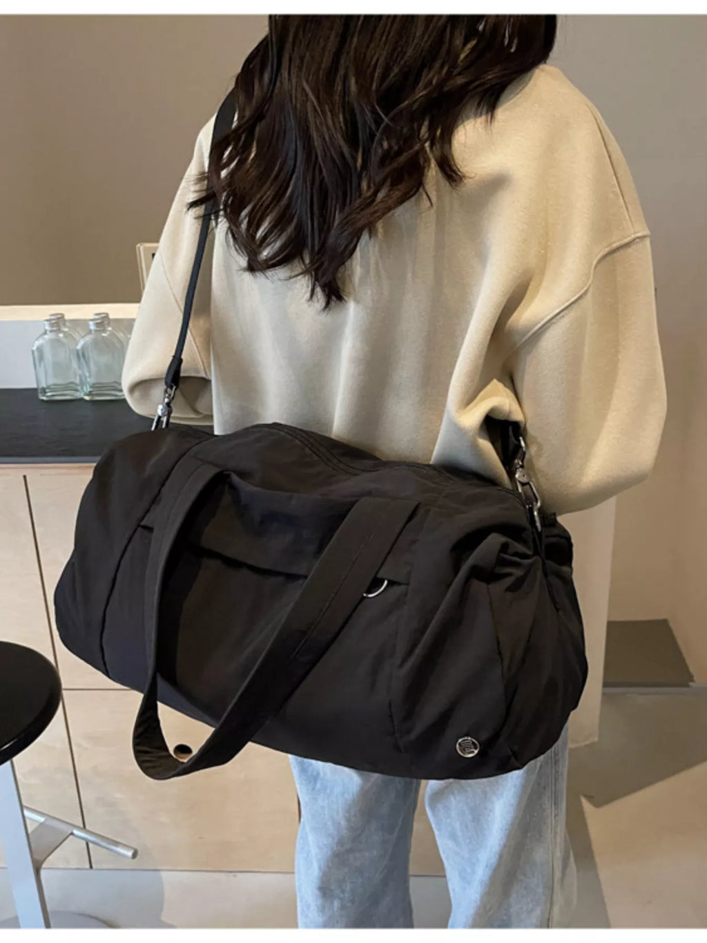 Solid Color Lightweight Travel Duffel Bag