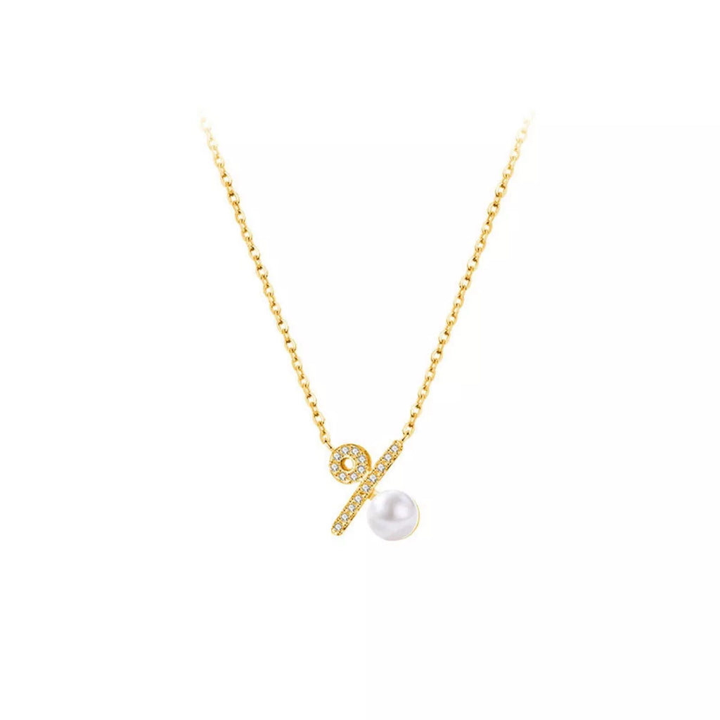 Pearl Percentage Pendant Necklace