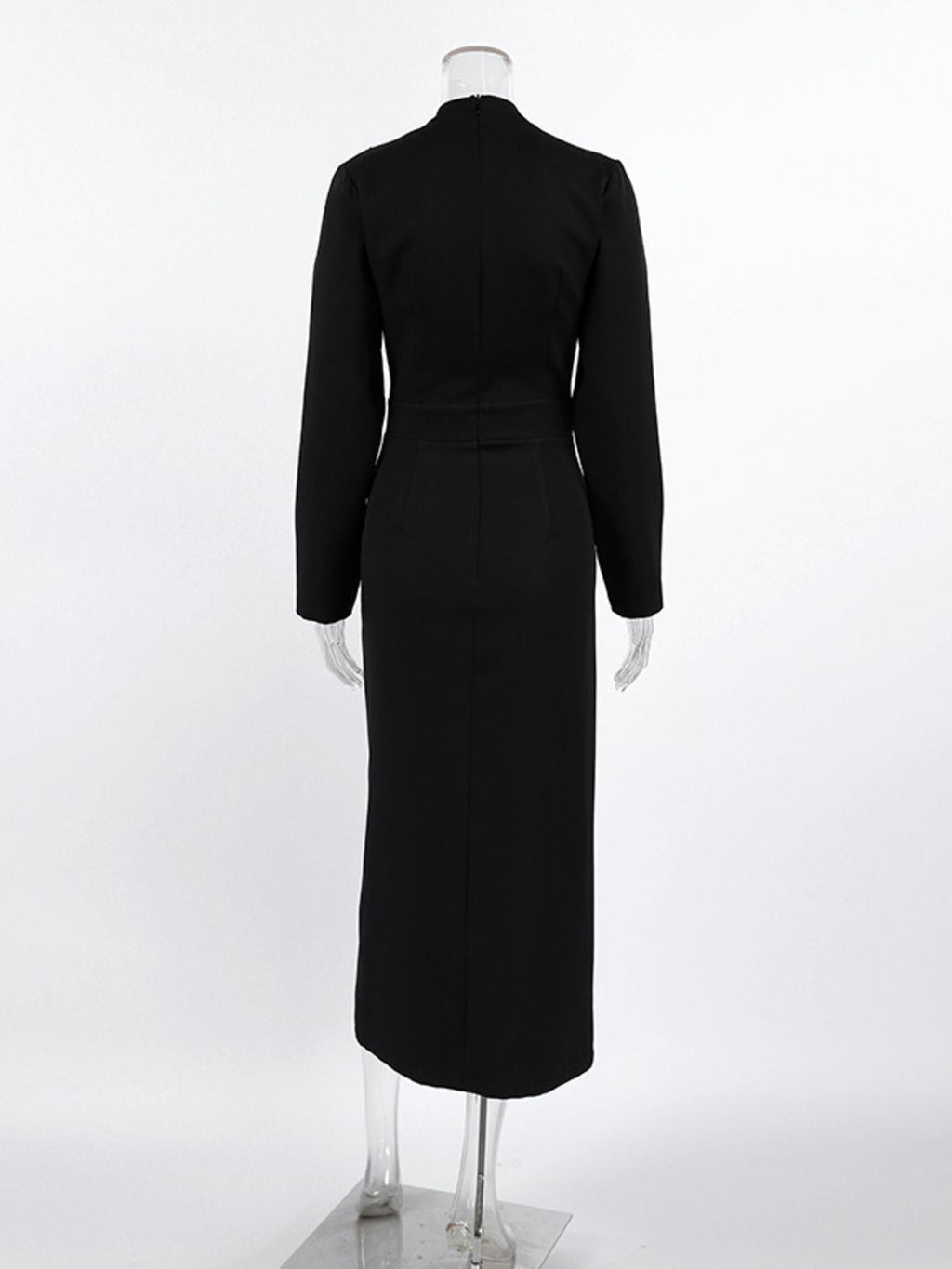 Ruched Long Sleeve Midi Dress