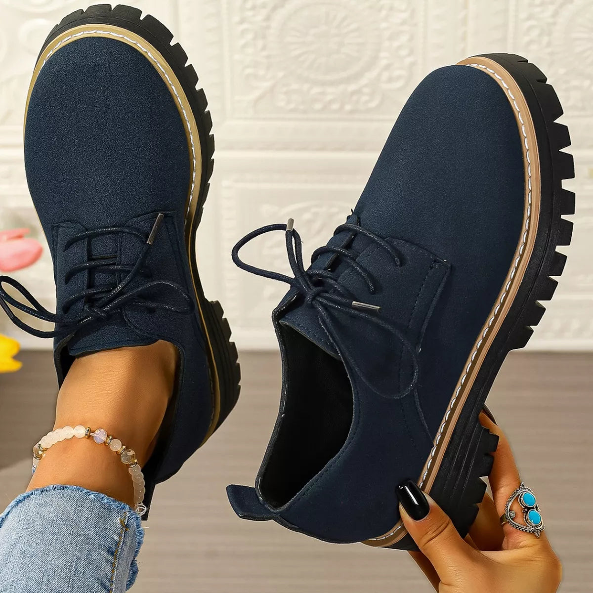 Lace-Up Platform Loafers