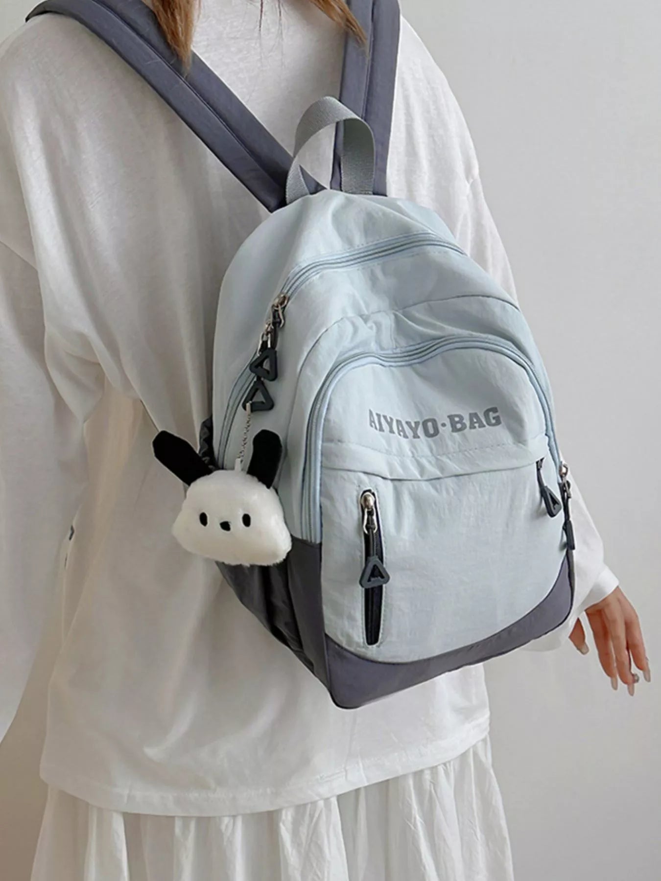 Color Block Lightweight Casual Backpack Bag
