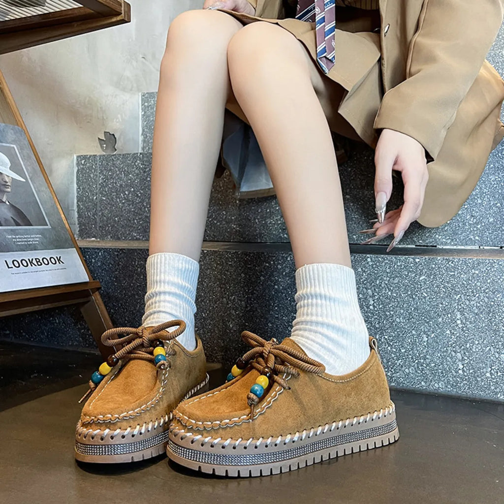 Round Toe Platform Loafers