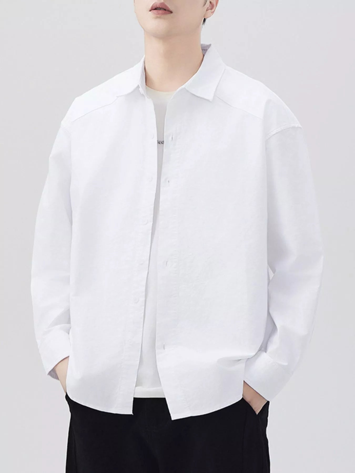 Men's Plus Size Button Up Long Sleeve Shirt