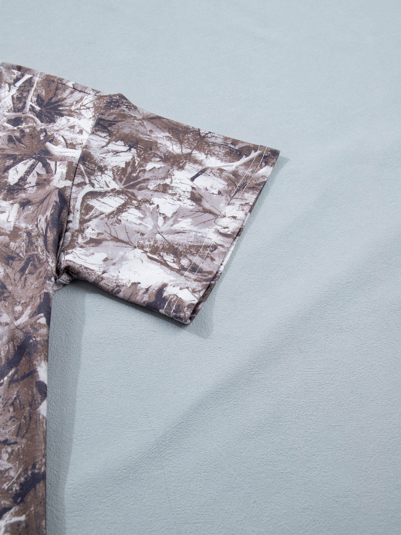 Camouflage Woodland Print Drop Shoulder Tunic Tee